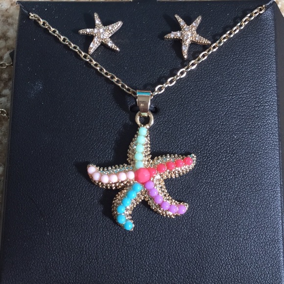 Cote D’Azur starfish necklace & earrings - Picture 1 of 1